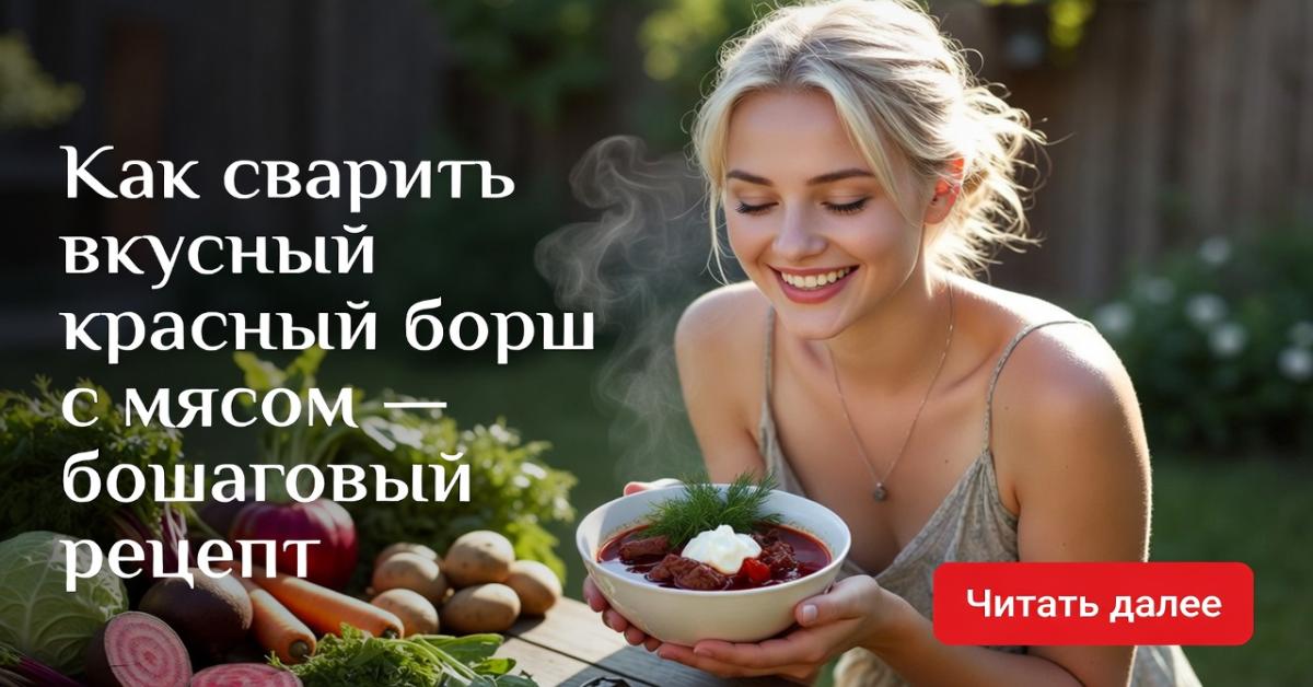 Как сварить вкусный красный борщ с мясом — пошаговый рецепт - Appiconic